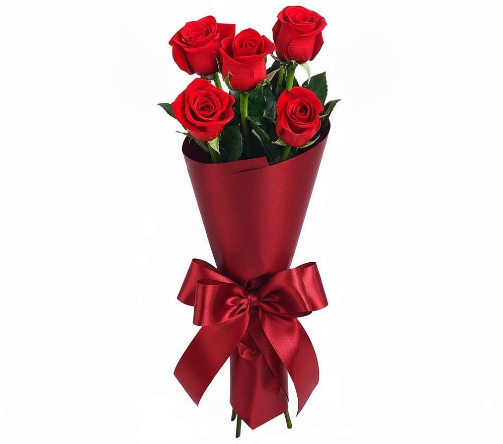 Букет 5 Красных роз Эдлесс Лав в Артемовском Свердловской области