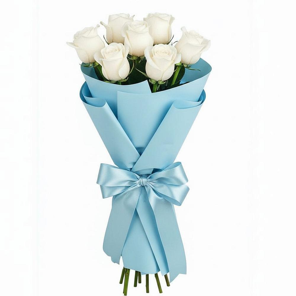 Букет 7 белых роз Проуд в Артемовском Свердловской области