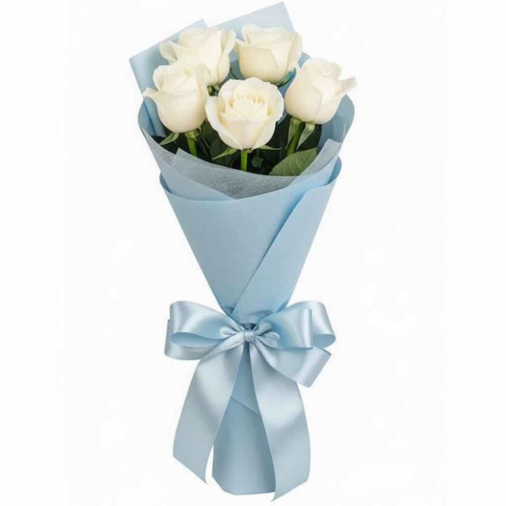 Букет 5 Белых роз Проуд в Артемовском Свердловской области