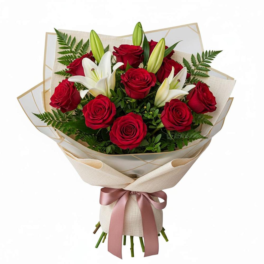 Букет цветов из: Лилии и Розы в Артемовском Свердловской области