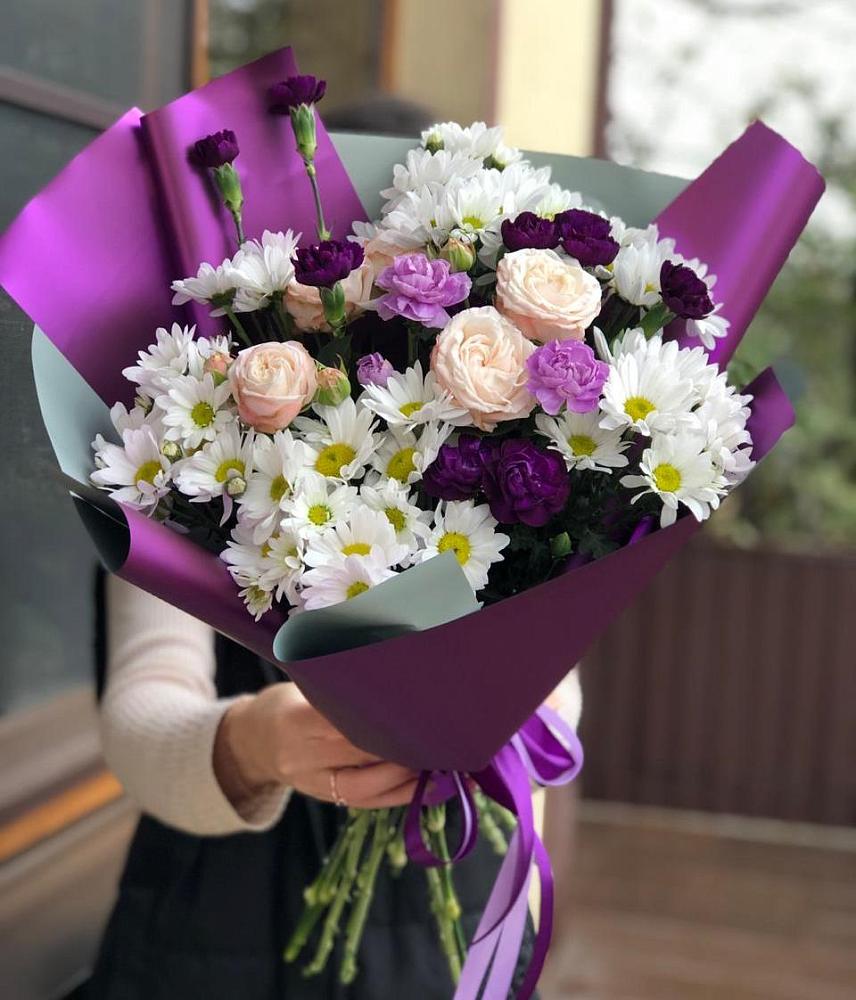 Букет цветов из: Хризантемы, Гвоздики и Розы в Артемовском Свердловской области