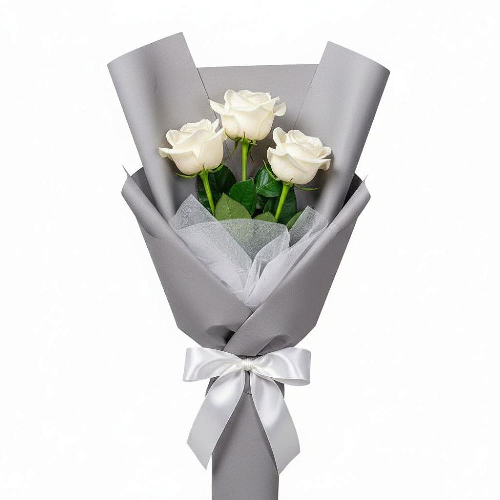 Букет 3 белые розы в Артемовском Свердловской области