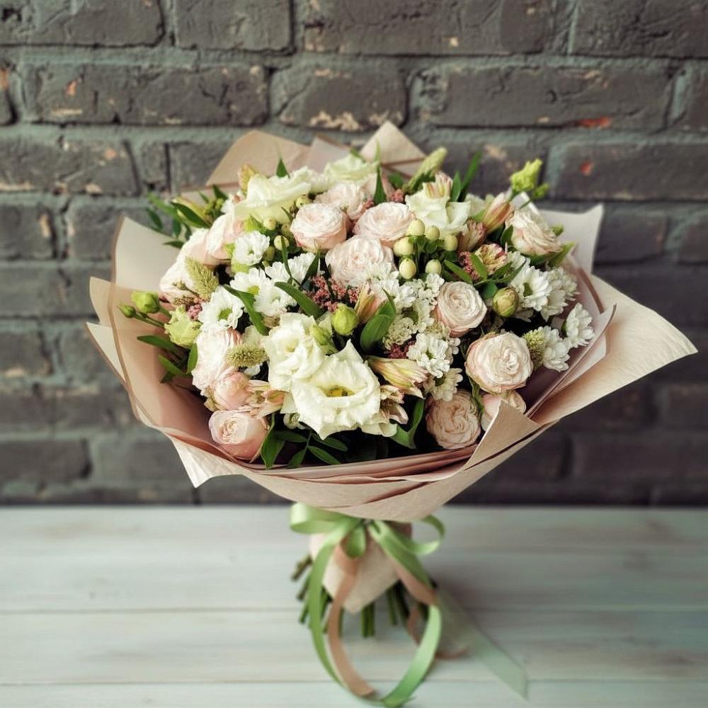Букет цветов из: Альстромерии, Розы и Хризантемы в Артемовском Свердловской области