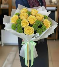 Букет цветов из:  Хризантемы и Розы в Артемовском Свердловской области