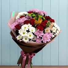 Букет цветов из:  Розы, Хризантемы и Альстромерии в Артемовском Свердловской области