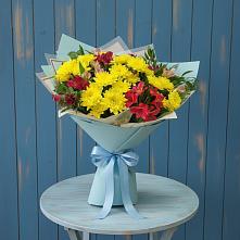 Букет цветов из:  Альстромерии и Хризантемы в Артемовском Свердловской области