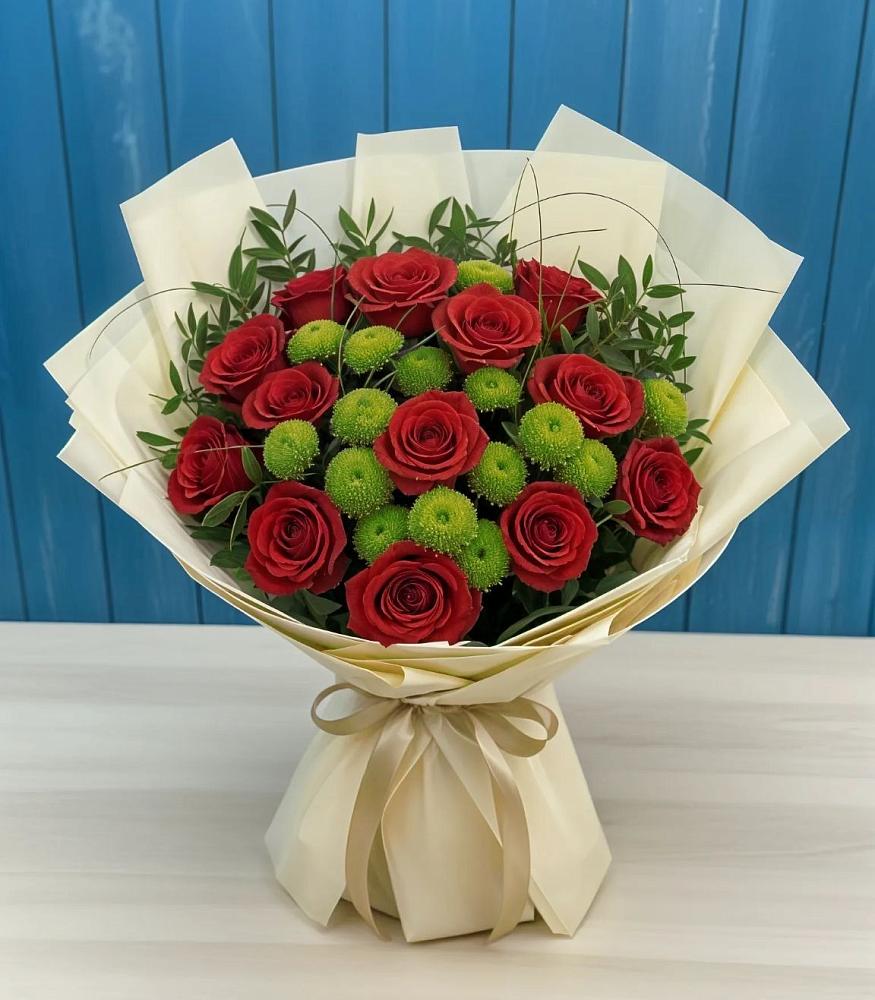 Букет цветов из: Розы и Хризантемы в Артемовском Свердловской области